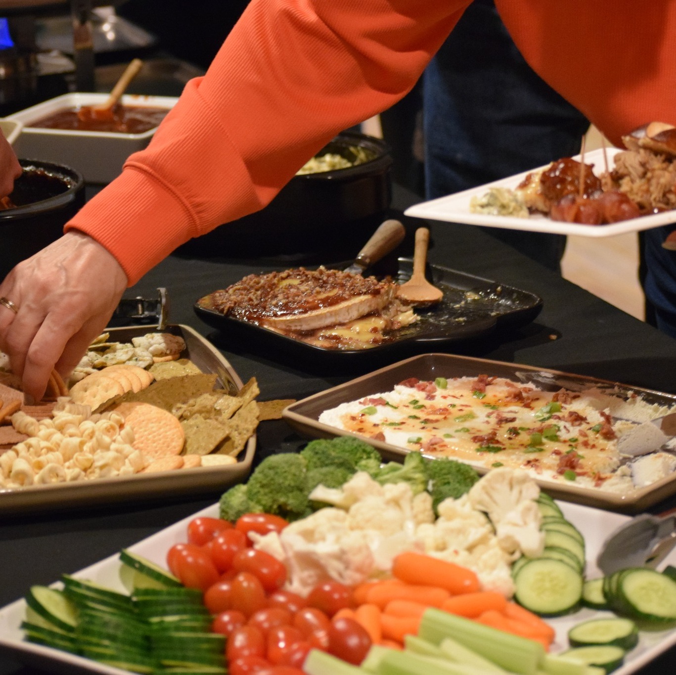 Various courses of food
